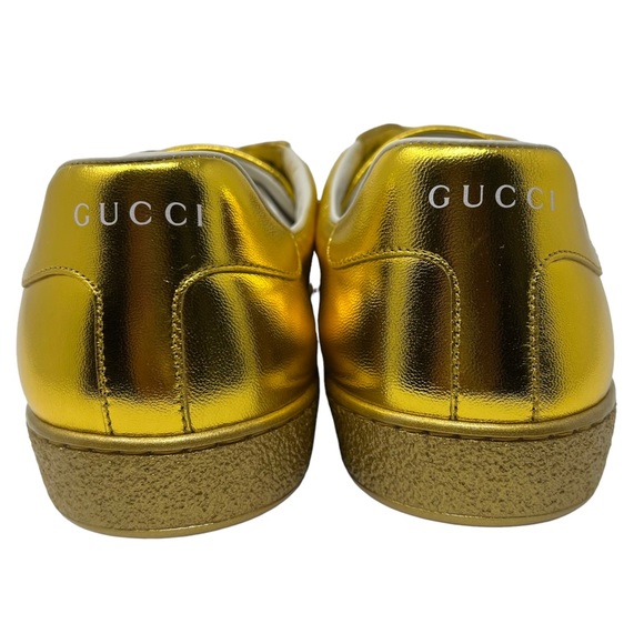 GUCCI Ace Gold Metallic Low-Top Sneaker 599147 - Picture 4 of 13
